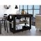 Tuhome Cala Kitchen Island 46, Six Casters, Two Drawers, Lower Open Shelf, Black/Light Oak AWD5779 - alternate 4